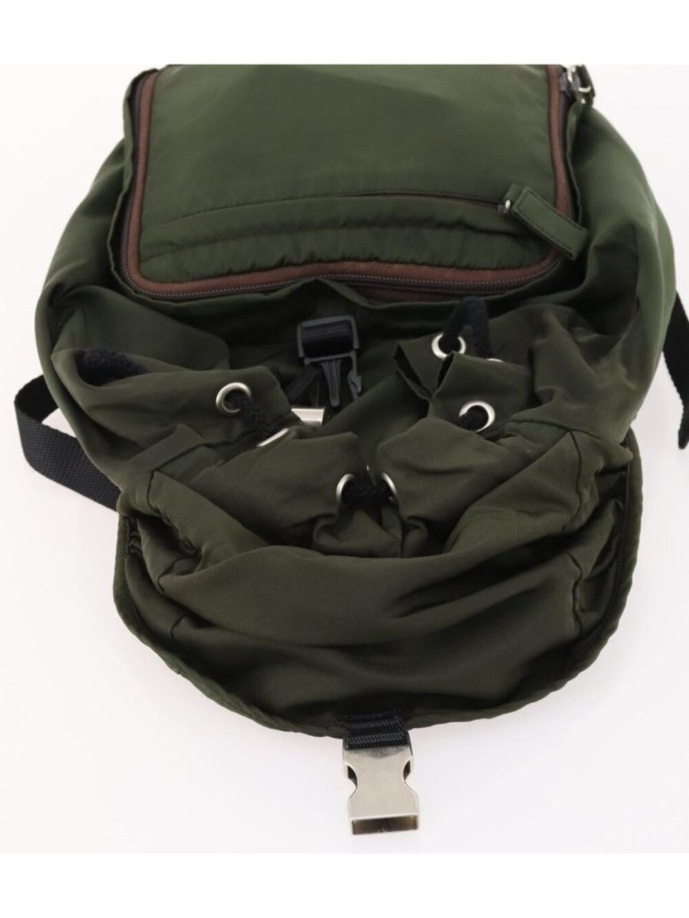 PRADA Backpack Nylon Green Silver - Picture 13 of 16